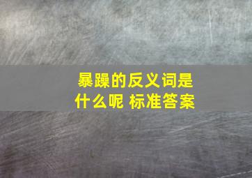 暴躁的反义词是什么呢 标准答案